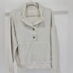 Neuflora Neutral Beige Button-Up Pullover